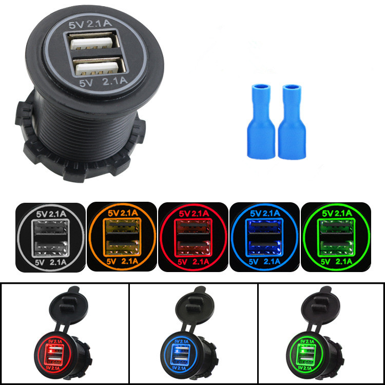 12V 24V 4.2A Fast Charging Bus RV Car Charger With 2 Usb Ports